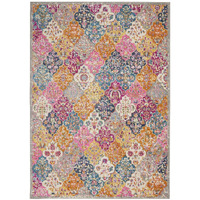 HomeRoots 385513 7 x 10 ft. Multi Color Muted Brights Floral Diamond Area Rug