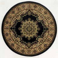 1191-2255-BLACK 5 ft.3 Round Castello Area Rug - Black