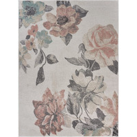 5 x 7 ft. Ivory Blooming Rose Area Rug - Ivory - 5' x 7'