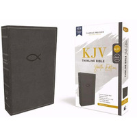 Nelson Bibles 134707 KJV Thinline Bible - Youth Edition - Comfort Print, Gray Leathersoft