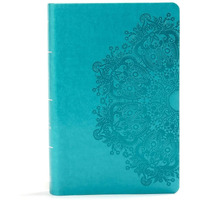 B & H Publishing 134401 KJV Large Print Personal Size Reference Bible, Teal Leather Touch