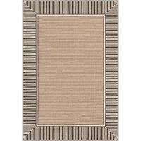 Livabliss ALF9684-89SQ 8 ft. 9 in. x 8 ft. 9 in. Alfresco Square Machine Made Indoor & Outdoor Area Rug, Camel, Black & Cream