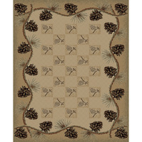 5 ft. 3 in. x 7 ft. 7 in. Lodge King Pine Bluff Area Rug  Beige