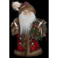 10 in.10-Light Burgundy and Brown Santa Treetop