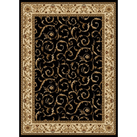 1599-1511-BLACK Como Rectangular Black Transitional Italy Area Rug  5 ft. 5 in. W x 7 ft. 7 in. H