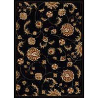 1835-1011-BLACK Como Rectangular Black Transitional Italy Area Rug  5 ft. 5 in. W x 7 ft. 7 in. H