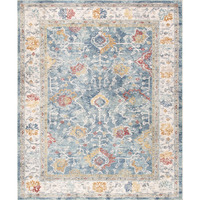 3 x 5 ft. Heritage Design Power Loom Area Rug - Light Blue & Beige