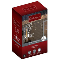 Incandescent Stay Shine Incandescent Mini Clear & Warm White Icicle Christmas Lights  100 Count