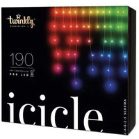 Twinkly LED Mini 190 Bulb Icicle Christmas Light, Multi Color & Warm White