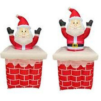 6 ft. Animated Santa in Chimney Inflatable