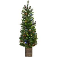 4 ft. Slim LED Mixed Pine Color Changing Entrance Tree, Multi Color - 50 Count