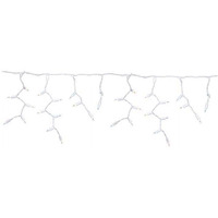 9.5 ft. Platinum LED T5 Icicle Christmas Lights, Pure White & Warm White - 100 Count