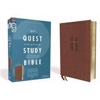 NIV Quest Study Bible - Comfort Print, Brown Leathersoft