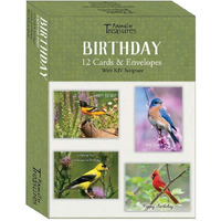 Boxed - Card Birthday-Backyard Birds - Box of 12