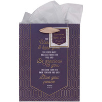 The Lord Bless You & Keep You Num. 6-24 Gift Bag, Purple - Medium