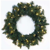 24 in. Dia. Allegheny Fir Wreath with Clear Lights - Green & Clear