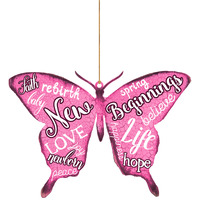 Spring Butterfly Rustic Wooden Magnet