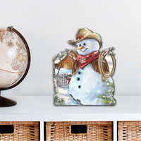 12 x 9 in. Cowboy Snowman Christmas Outdoor Decor Large Ornaments