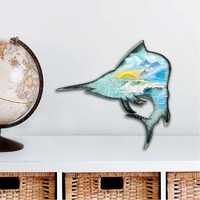 12 x 9 in. Marlin Fish Coastal Outdoor Decor Large Ornaments