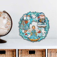 12 x 9 in. Coastal Sea Treasure Wreath Coastal Outdoor Decor Large Ornaments
