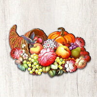 12 x 9 in. Floral Cornucopia Halloween Outdoor Decor Large Ornaments