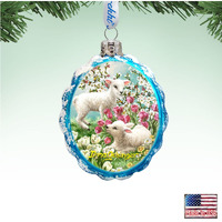 3 x 2 in. Easter Lambs Mercury Glass Ornaments