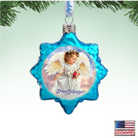 3 x 2 in. Angel with Cardinal Mercury Glass Ornaments