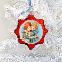 3 x 2 in. Brother & Sister Mercury Glass Ornaments Christmas Decor