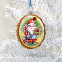 3 x 2 in. Christmas Gnome Mercury Glass Ornaments Christmas Decor