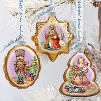 3 x 2 in. Nutrcracker Mercury Glass Ornaments Christmas Decor, Set of 3