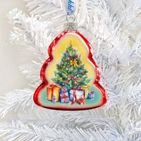 3 x 2 in. Christmas Tree Mercury Glass Ornaments Christmas Decor