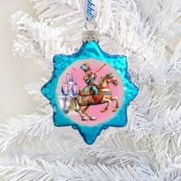 3 x 2 in. Horseman Mercury Glass Ornaments Christmas Santa Snowman Decor