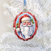 3 x 2 in. Saint Nick Mercury Glass Ornaments Christmas Santa Snowman Decor