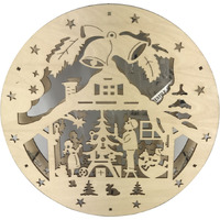 Plywood Laser Cut Nativity Set with Lights