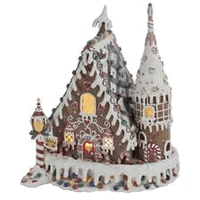 13 in. Claydough Gingerbread Inn with C7 Bulb