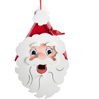 9 in. Wooden Santa Head Birdhouse Ornament, Multi Color