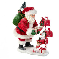 10.5 in. Fabrich Santa Checking Mail