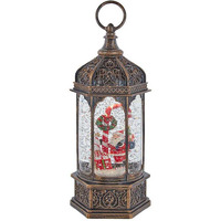 11 in. Battery-Operated Light Up Santa Water Lantern