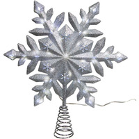 13 in. 25-Light LED Glittered Snowflake Tree Topper