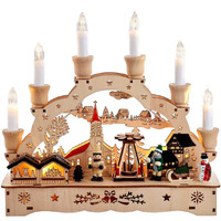 10.25 in. Wooden LED Light-Up Musical & Motion Christmas Village