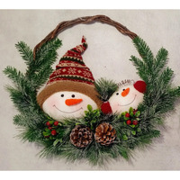 AI-FL7094-Q02 Happy Snowmen Wreath, Multi Color - Set of 2