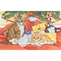 Under the Tree Cat Christmas Boxed Cards - 5in. W x 7in. L