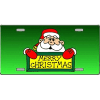 Merry Christmas Santa Full Color License Plates