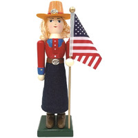 14 in. Cowgirl & Flag Nutcracker