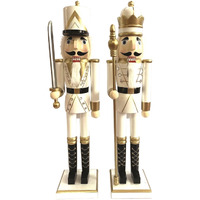 24 in. White & Gold King & Guard Nutcracker - Set of 2