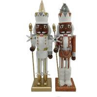 15 in. Silver & Gold Nutcracker - Set of 2