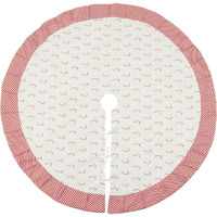 56 in. Candy Cane Tree Skirt, Red