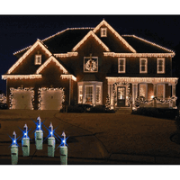 6.5 in. Long Blue 100 Icicle Lights On Green Wire