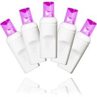 35 Count Pink Decorative LED Light Set on White Wire 4 in. Spacing