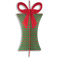 3D-GIFT-31-RE-GR 31 in. 3D Christmas Gift Box, Red & Green